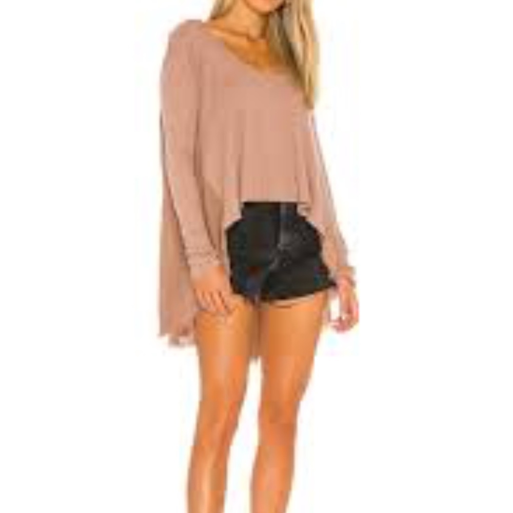 NWOT Free People TT Special Shirt Pink Long Sleeve XS